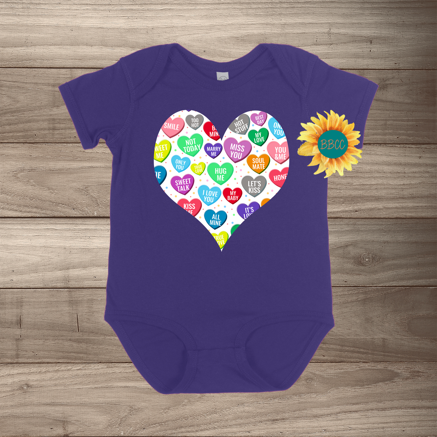 Candy Hearts Short Sleeve Romper