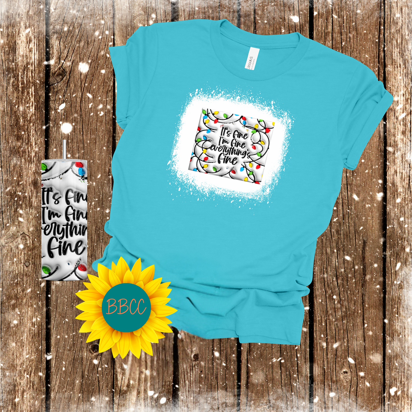 Everything's Fine Tumbler & T - Shirt Bundle