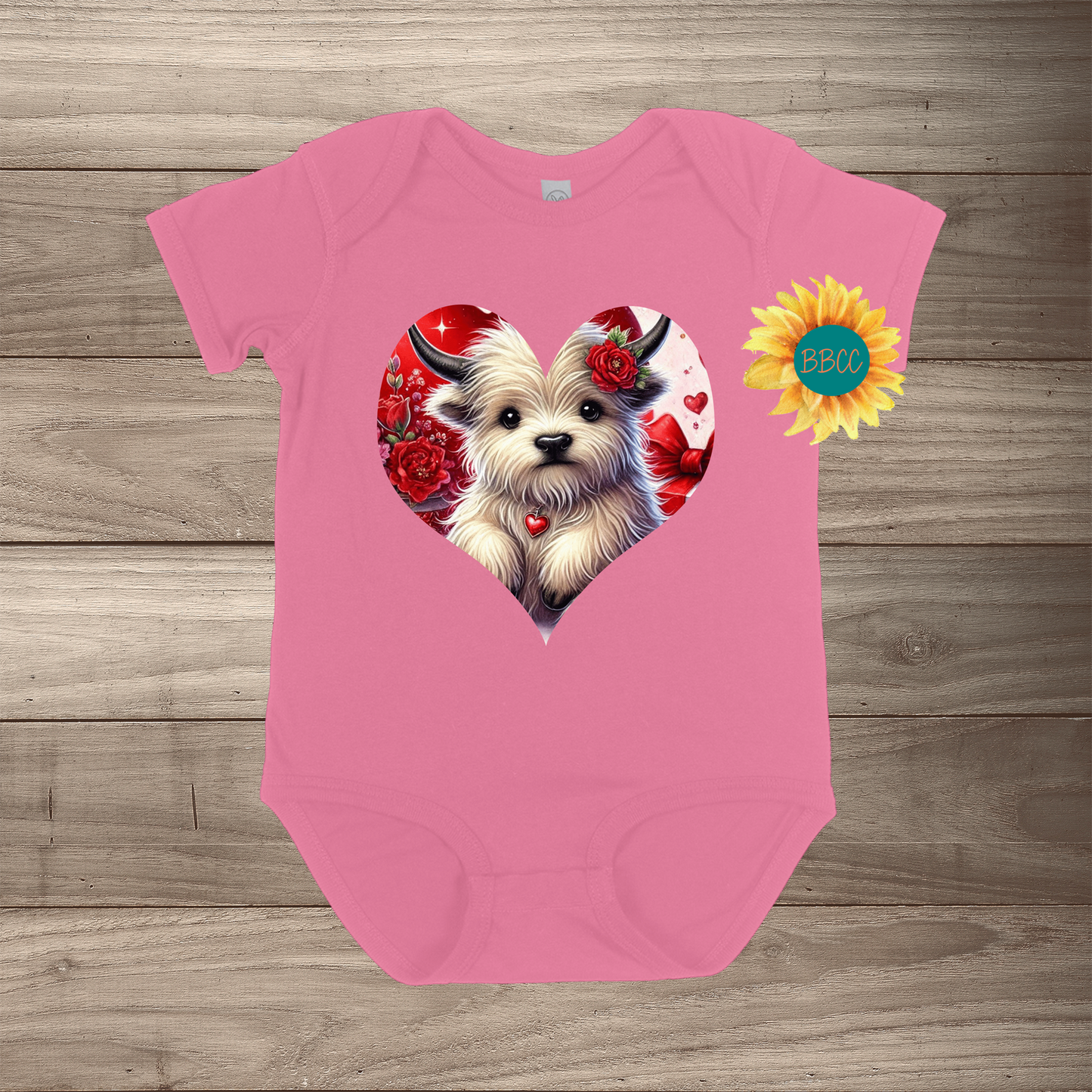 White Highland Cow Short Sleeve Romper