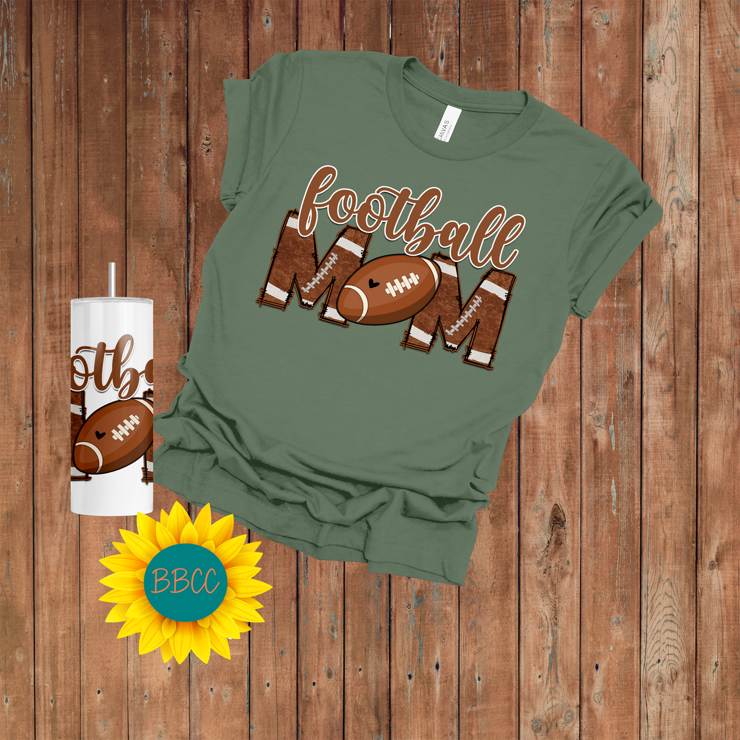 Football Mom T-Shirt & Tumbler Bundle