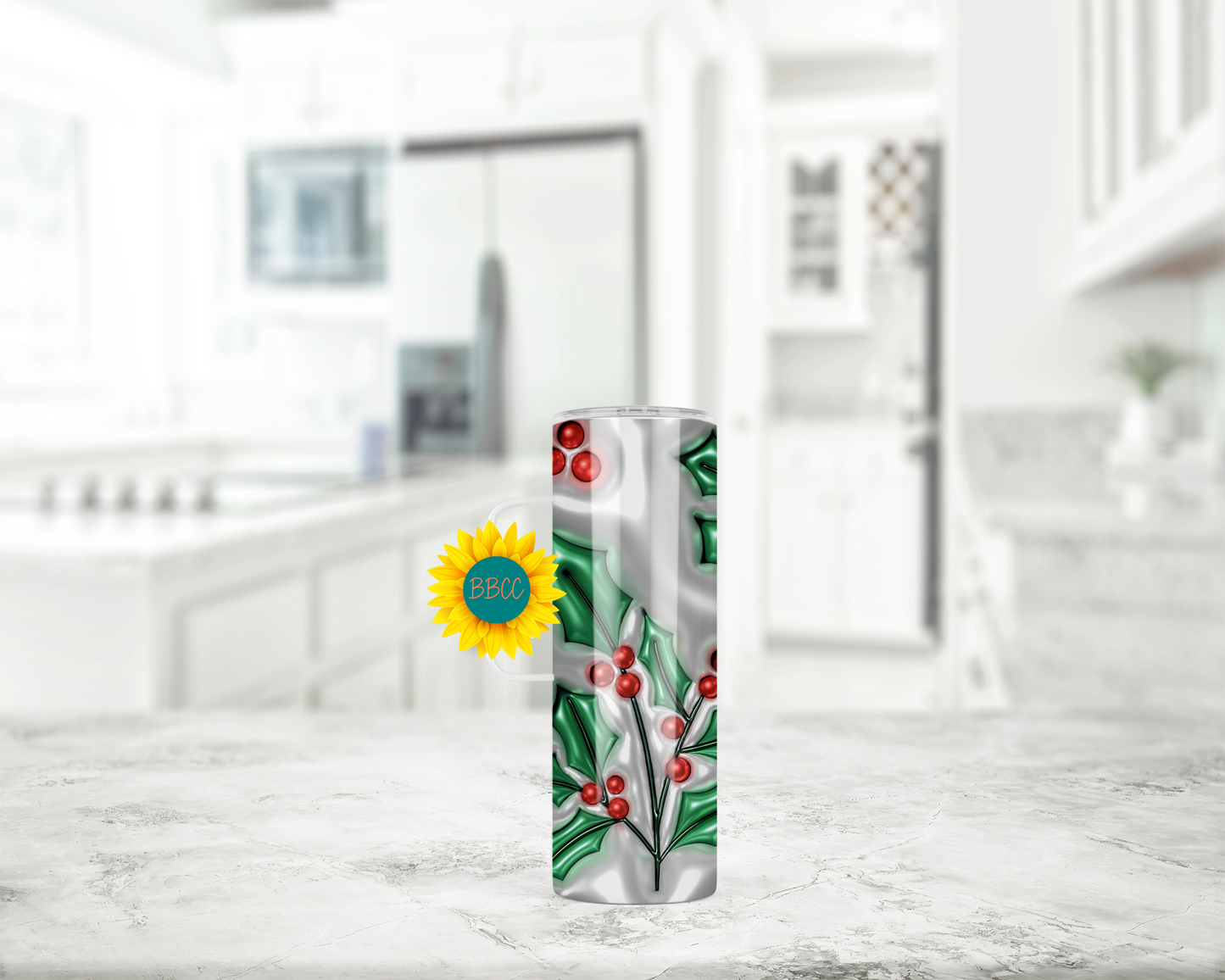 3D Holly Tumbler