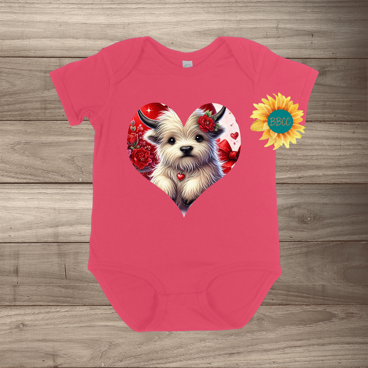 White Highland Cow Short Sleeve Romper