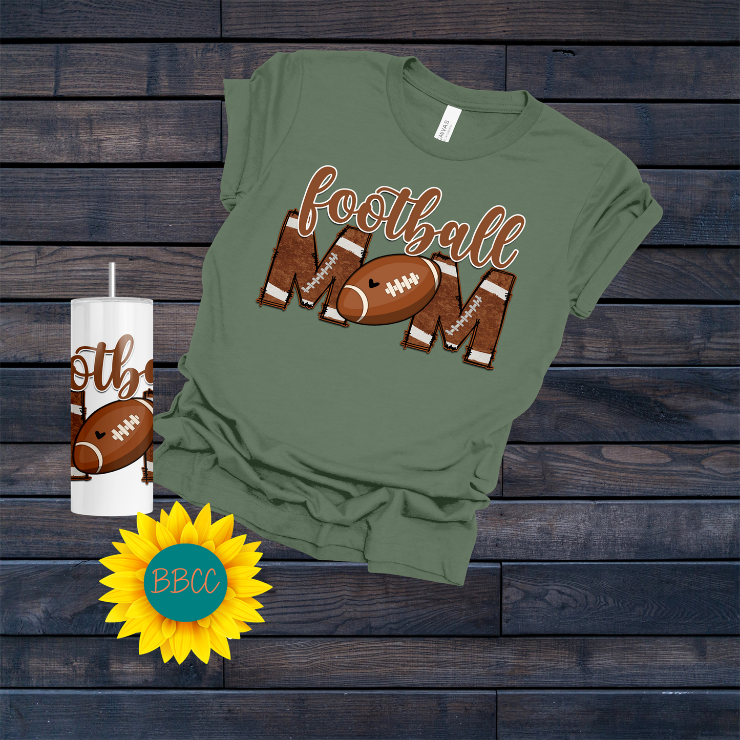 Football Mom T-Shirt & Tumbler Bundle