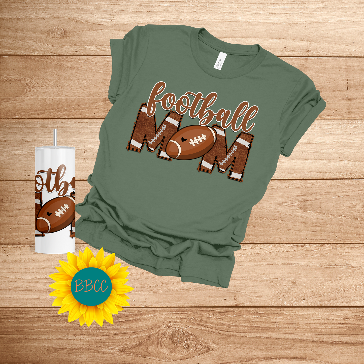 Football Mom T-Shirt & Tumbler Bundle