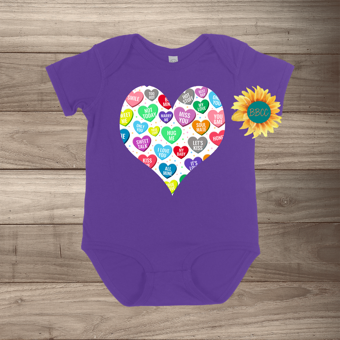 Candy Hearts Short Sleeve Romper