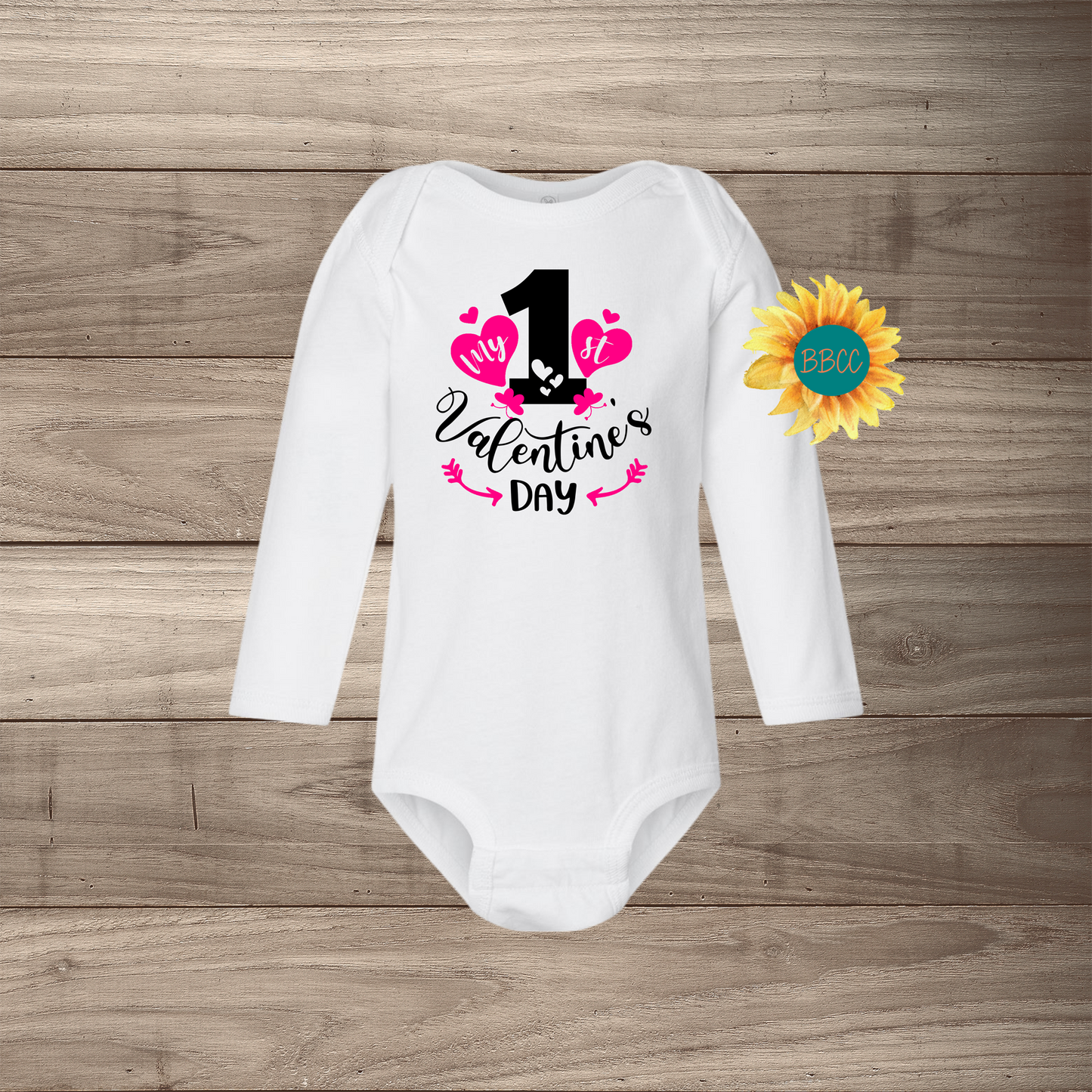 1st Valentine's Day Hearts Long Sleeve Jumpsuit