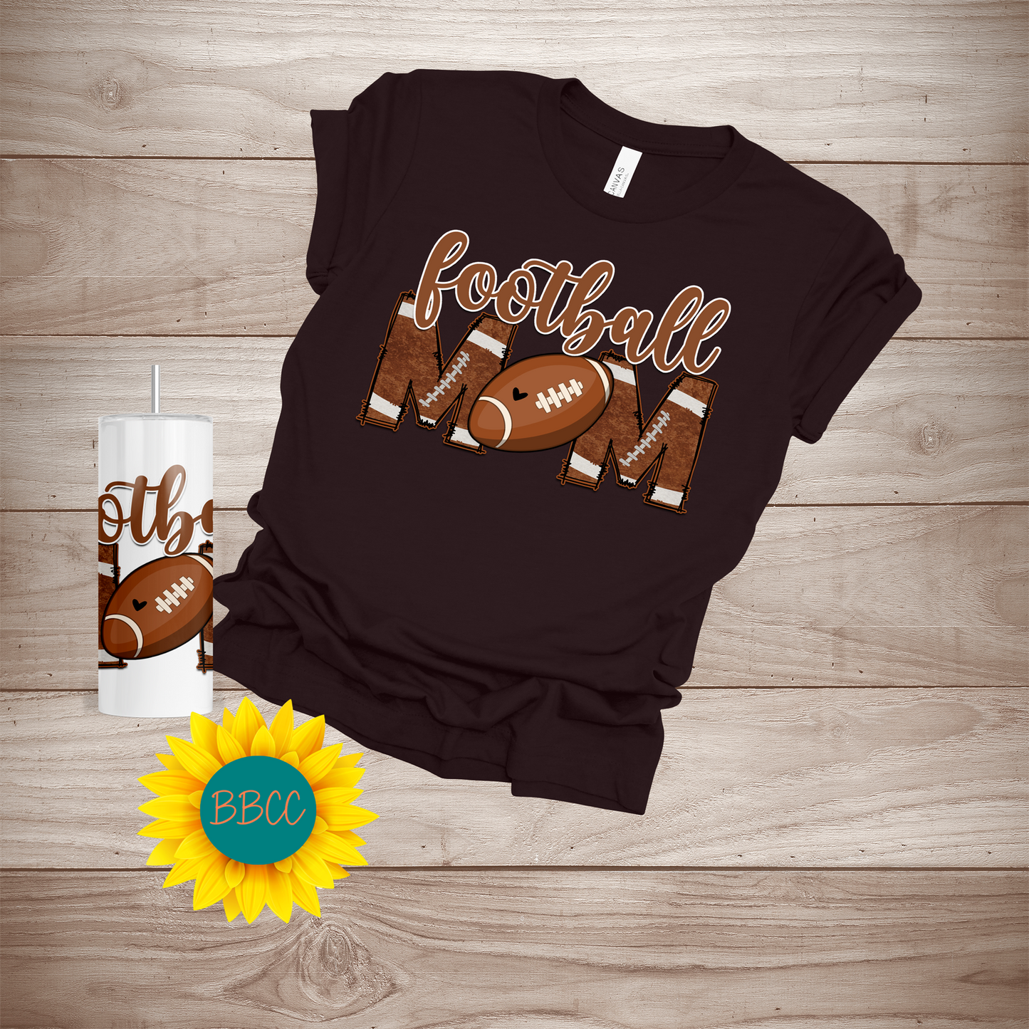Football Mom T-Shirt & Tumbler Bundle