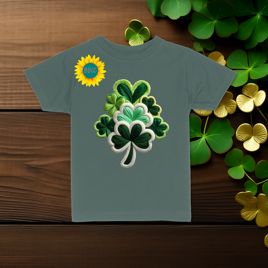 Toddler Faux Yarn Shamrock Toddler St. Patrick’s Day T-Shirt