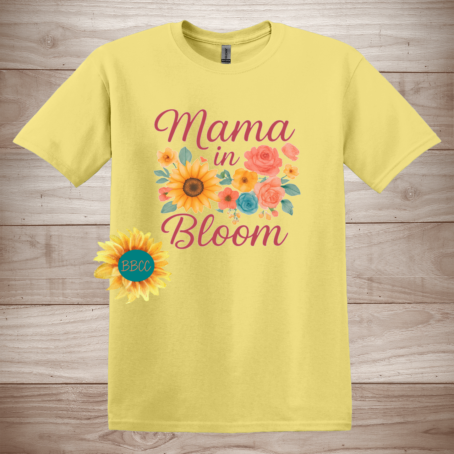 Mama in Bloom - Floral Sunflower T-Shirt