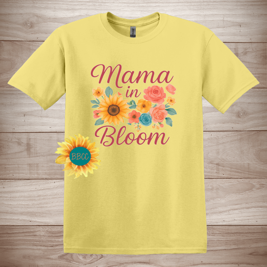 Mama in Bloom - Floral Sunflower T-Shirt