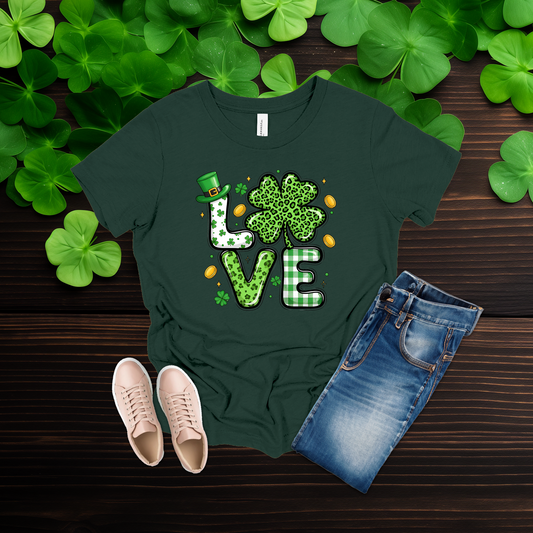 Youth St. Patrick’s Day Lucky in Love Shamrock T-Shirt