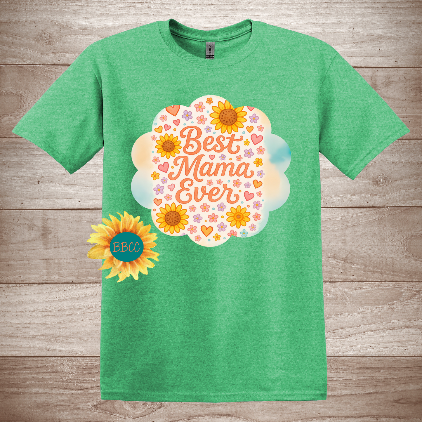 Best Mama Ever - Floral Sunflower T-Shirt