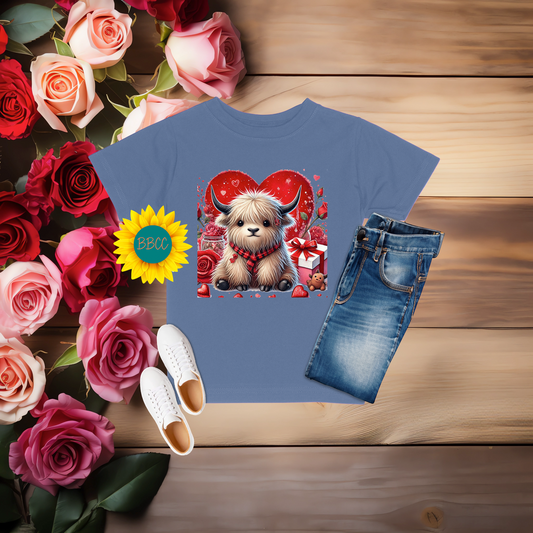 Highland Cow Valentine T-Shirt