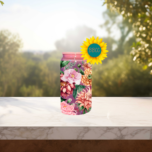 Watercolor Florals 16oz Stainless Steel or Plastic Tumbler