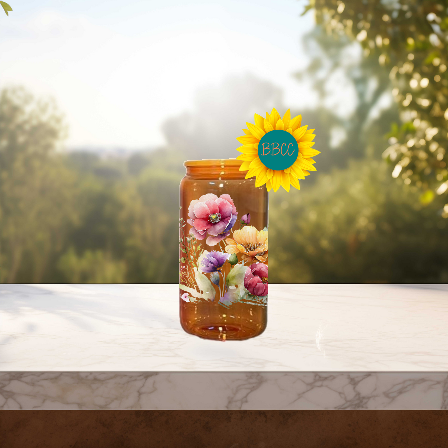 Floral Bouquet 16oz Stainless Steel or Plastic Tumbler