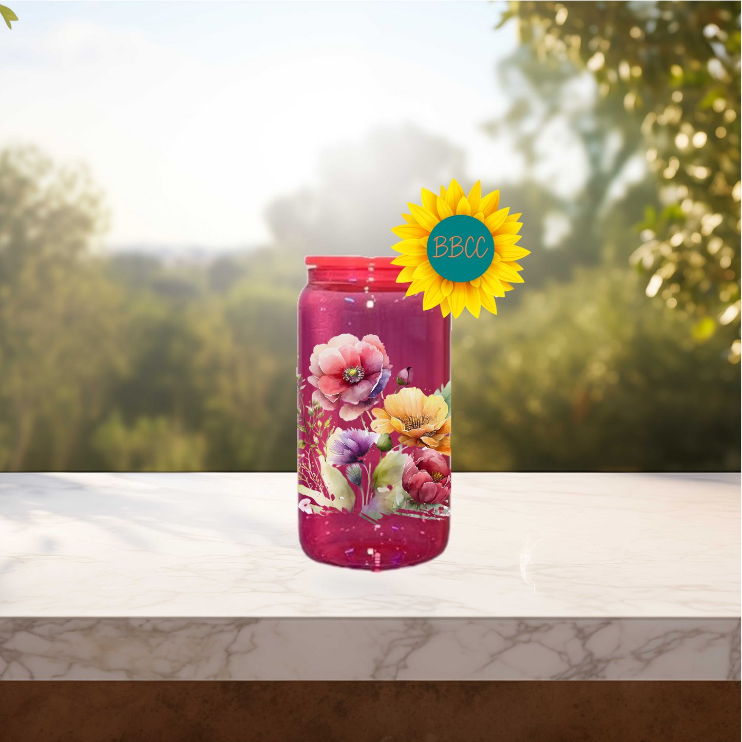 Floral Bouquet 16oz Stainless Steel or Plastic Tumbler