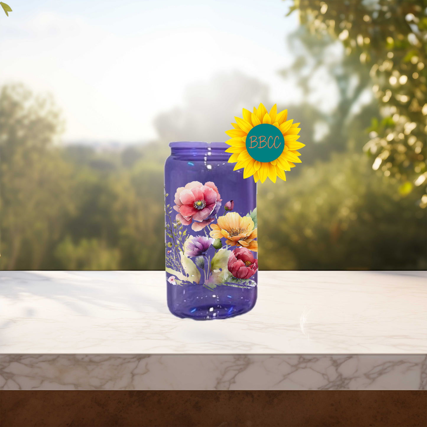 Floral Bouquet 16oz Stainless Steel or Plastic Tumbler