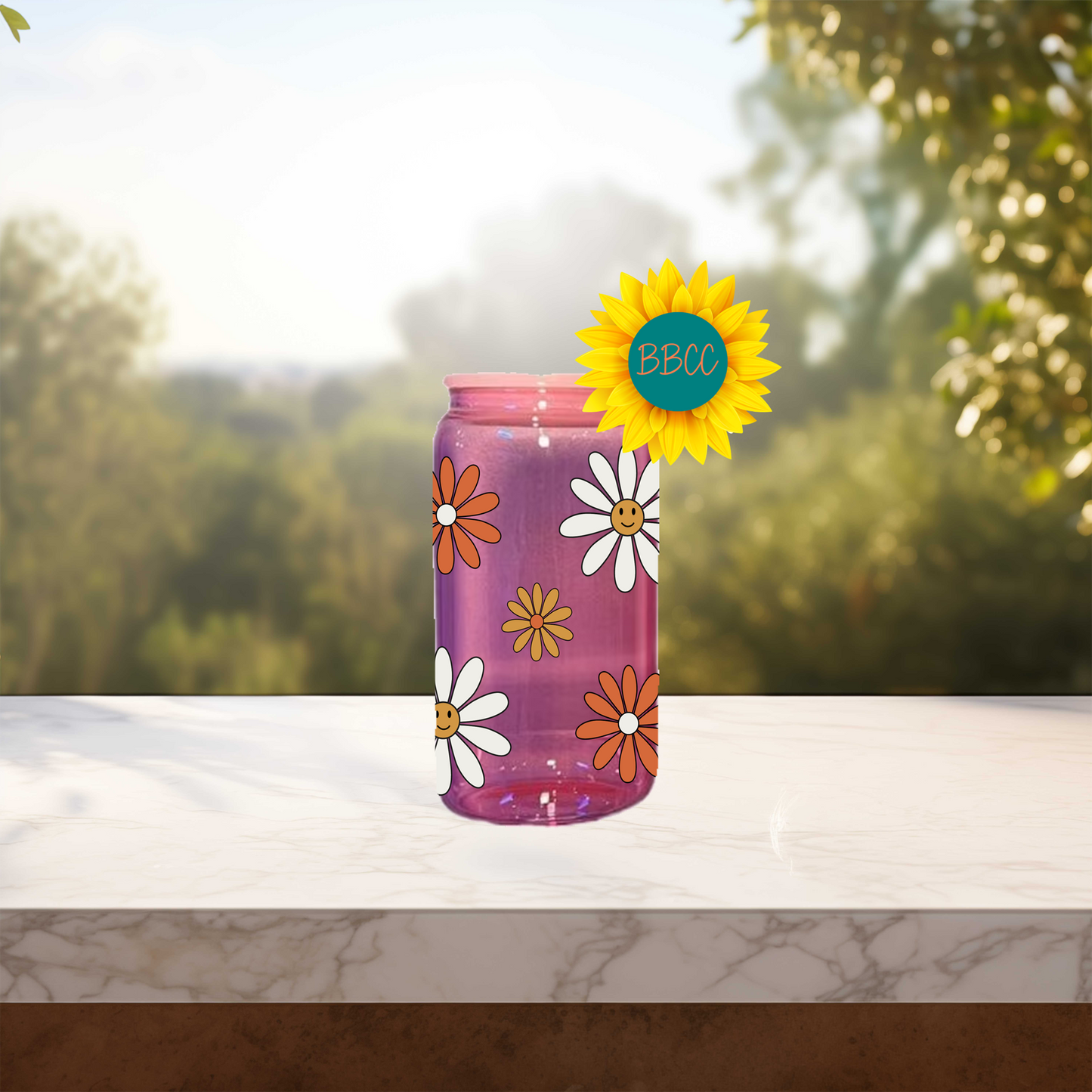 Daisies 16oz Stainless Steel or Plastic Tumbler