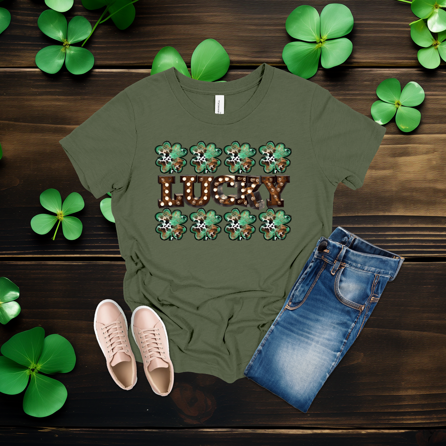Youth Lucky Lights Shamrock St. Patrick’s Day T-Shirt