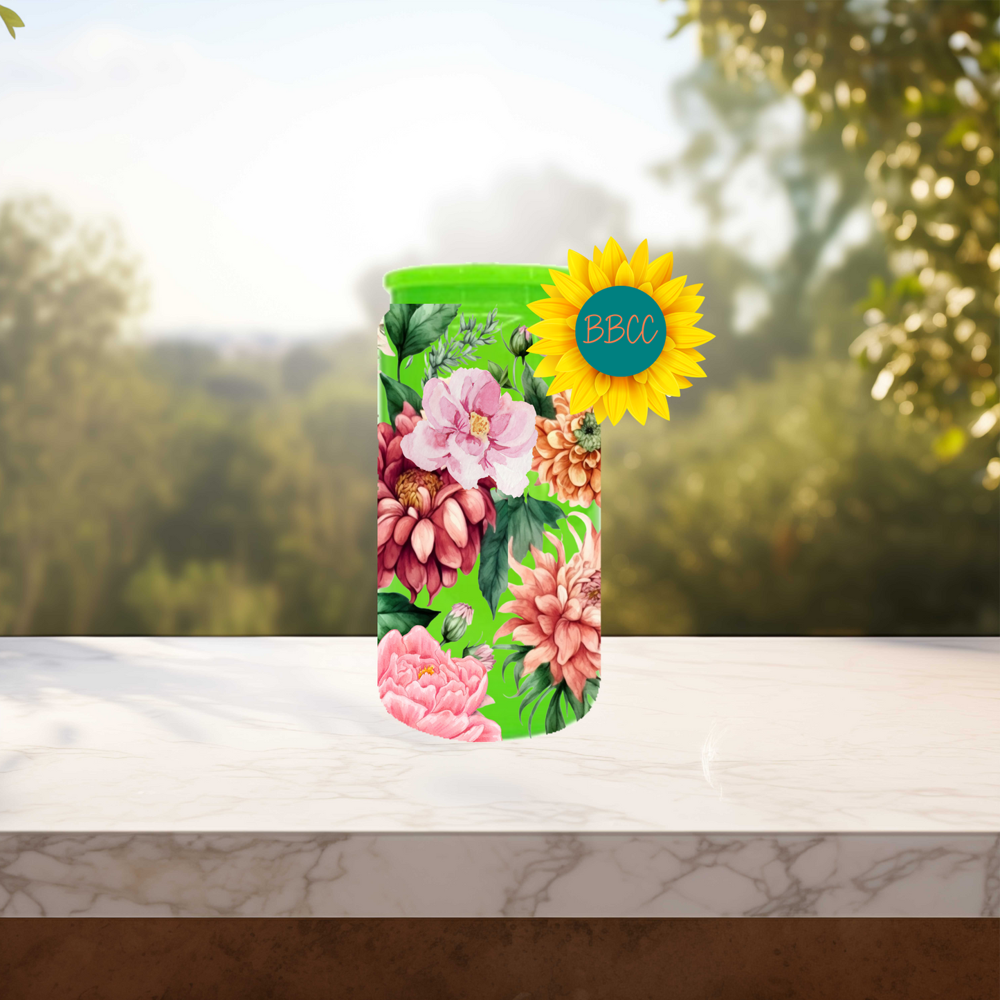 Watercolor Florals 16oz Stainless Steel or Plastic Tumbler