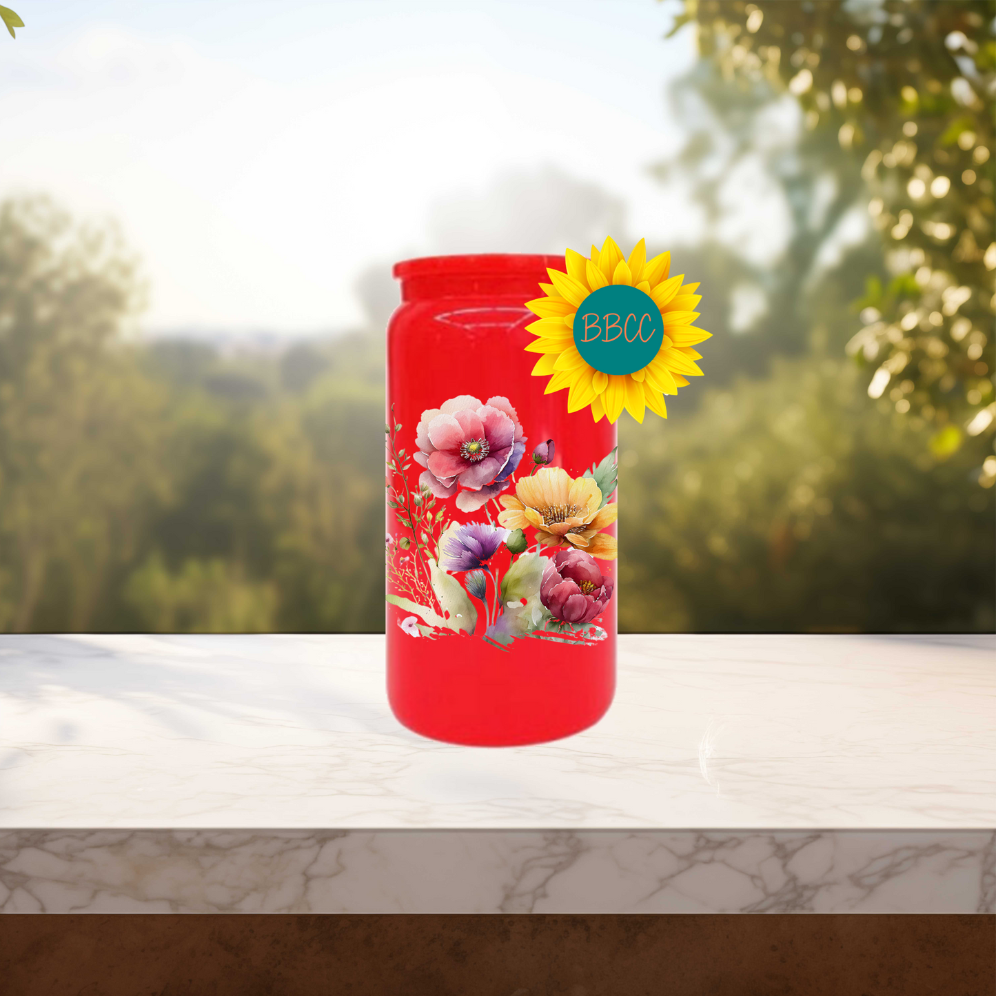 Floral Bouquet 16oz Stainless Steel or Plastic Tumbler