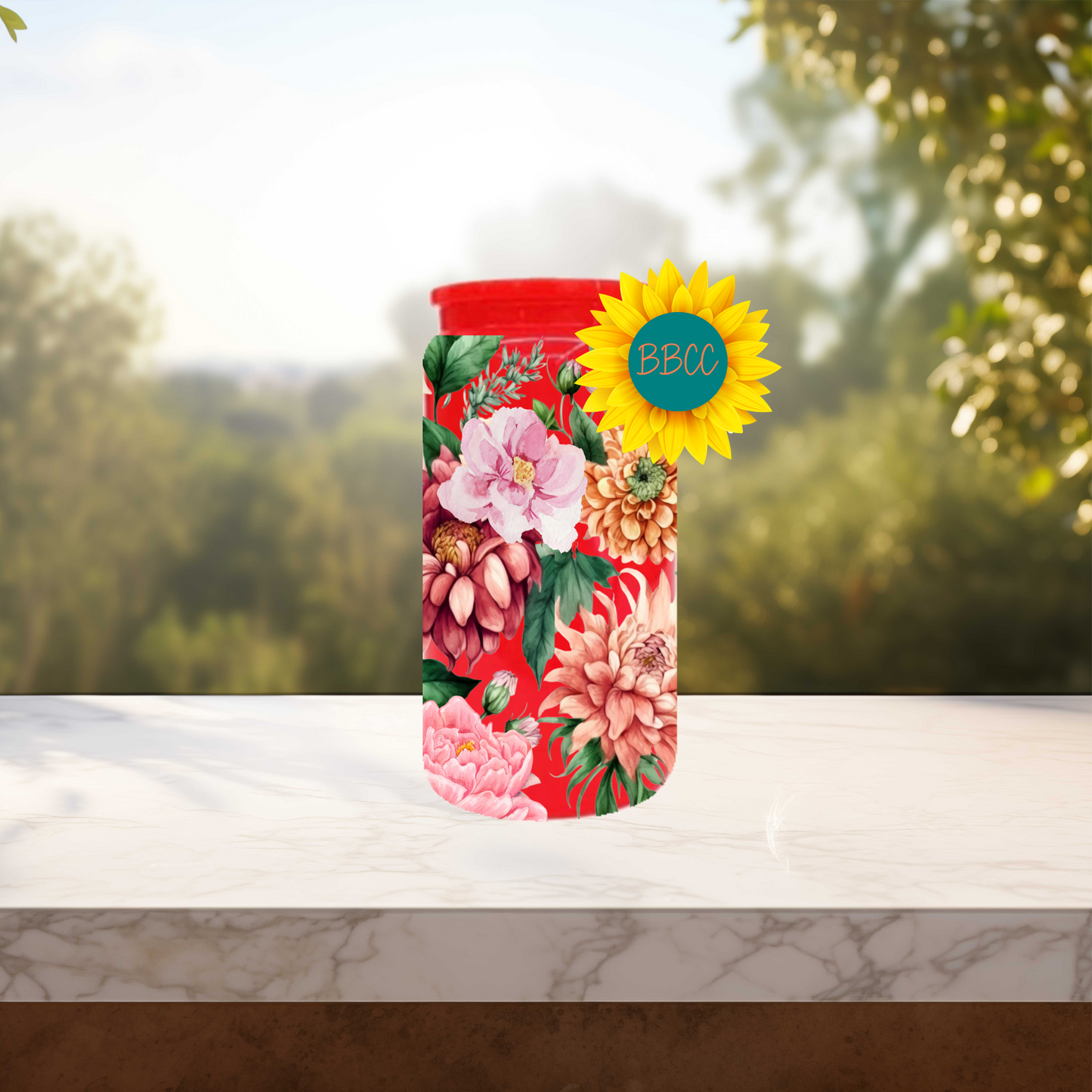 Watercolor Florals 16oz Stainless Steel or Plastic Tumbler