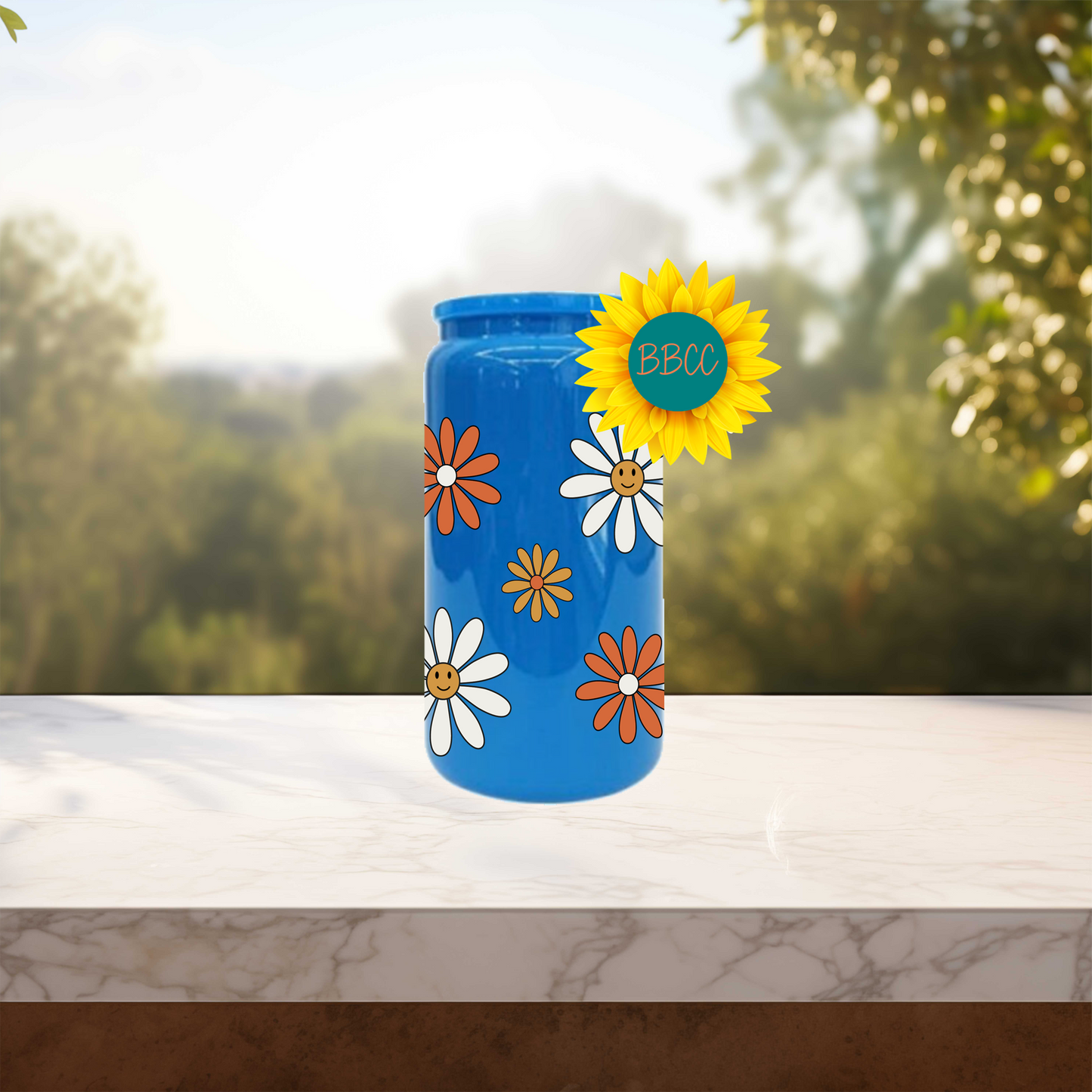 Daisies 16oz Stainless Steel or Plastic Tumbler