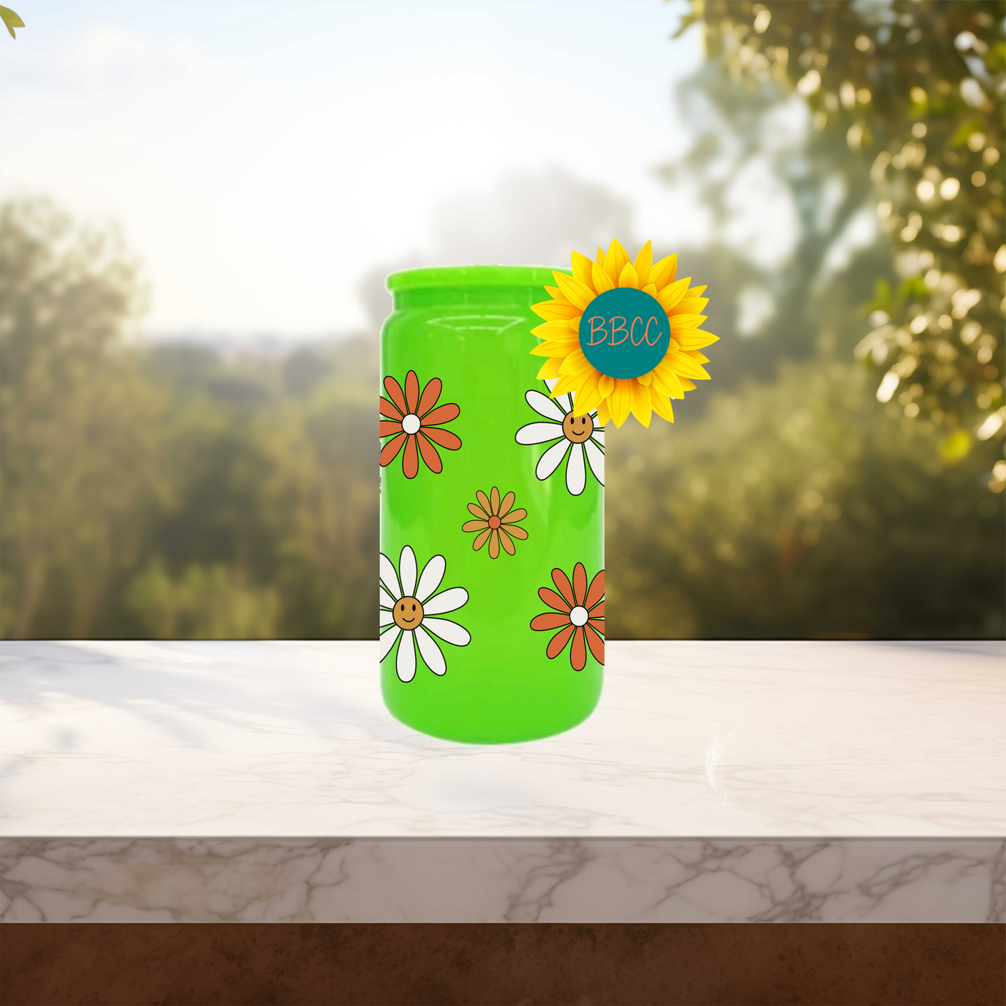 Daisies 16oz Stainless Steel or Plastic Tumbler