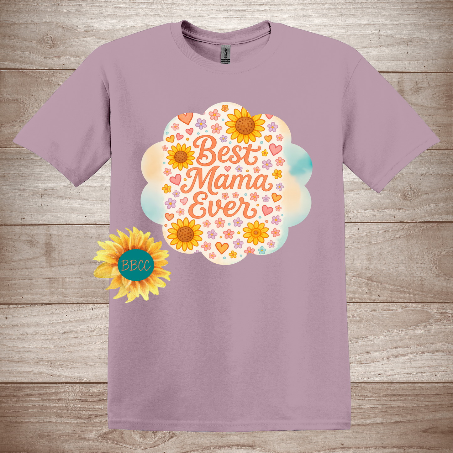 Best Mama Ever - Floral Sunflower T-Shirt