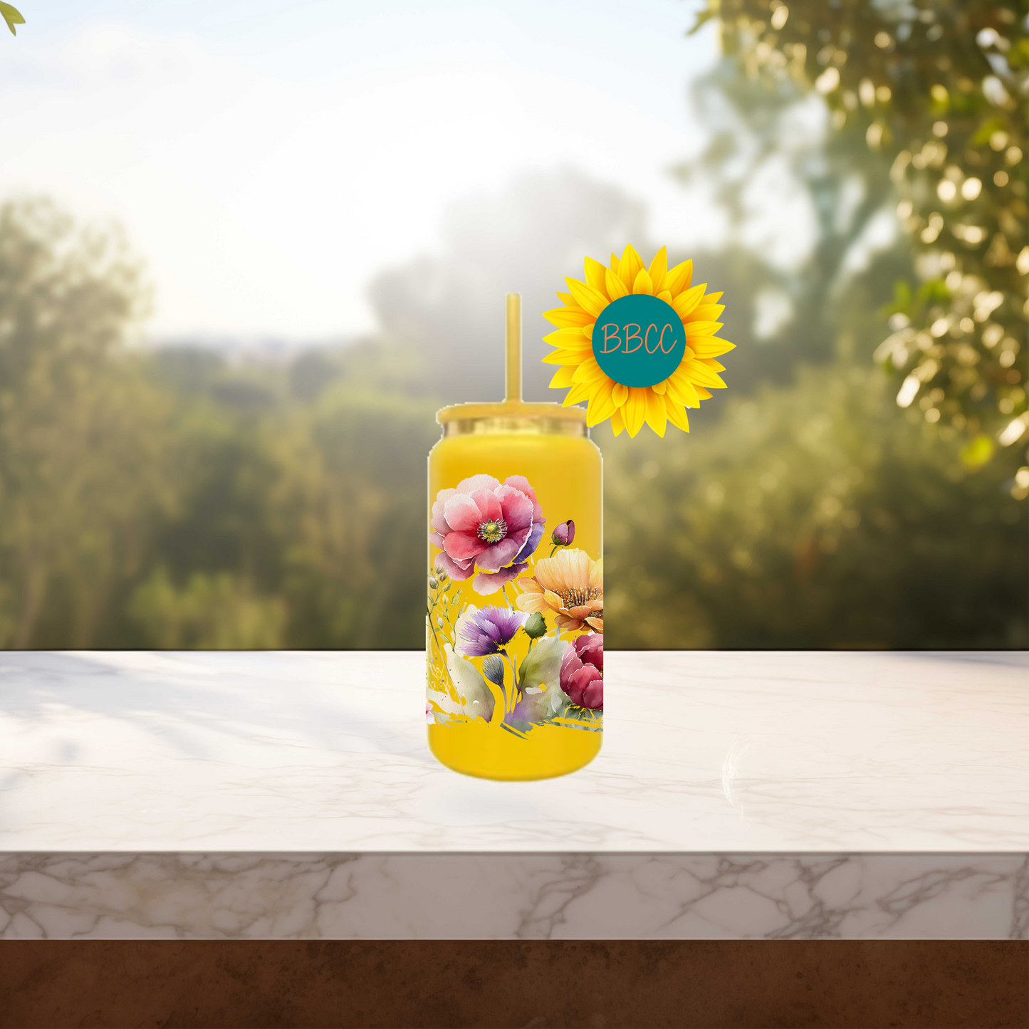 Floral Bouquet 16oz Stainless Steel or Plastic Tumbler