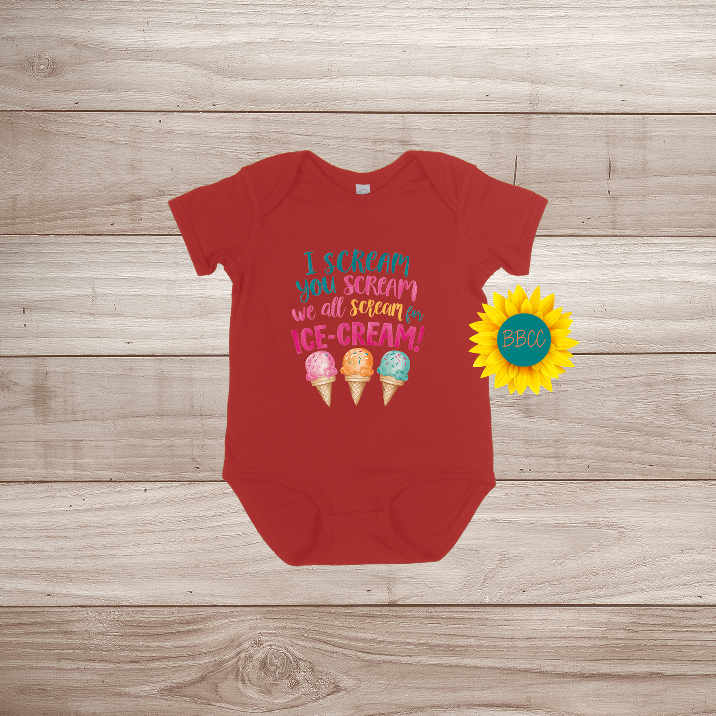 Baby Ice Cream Screams Short Sleeve Romper