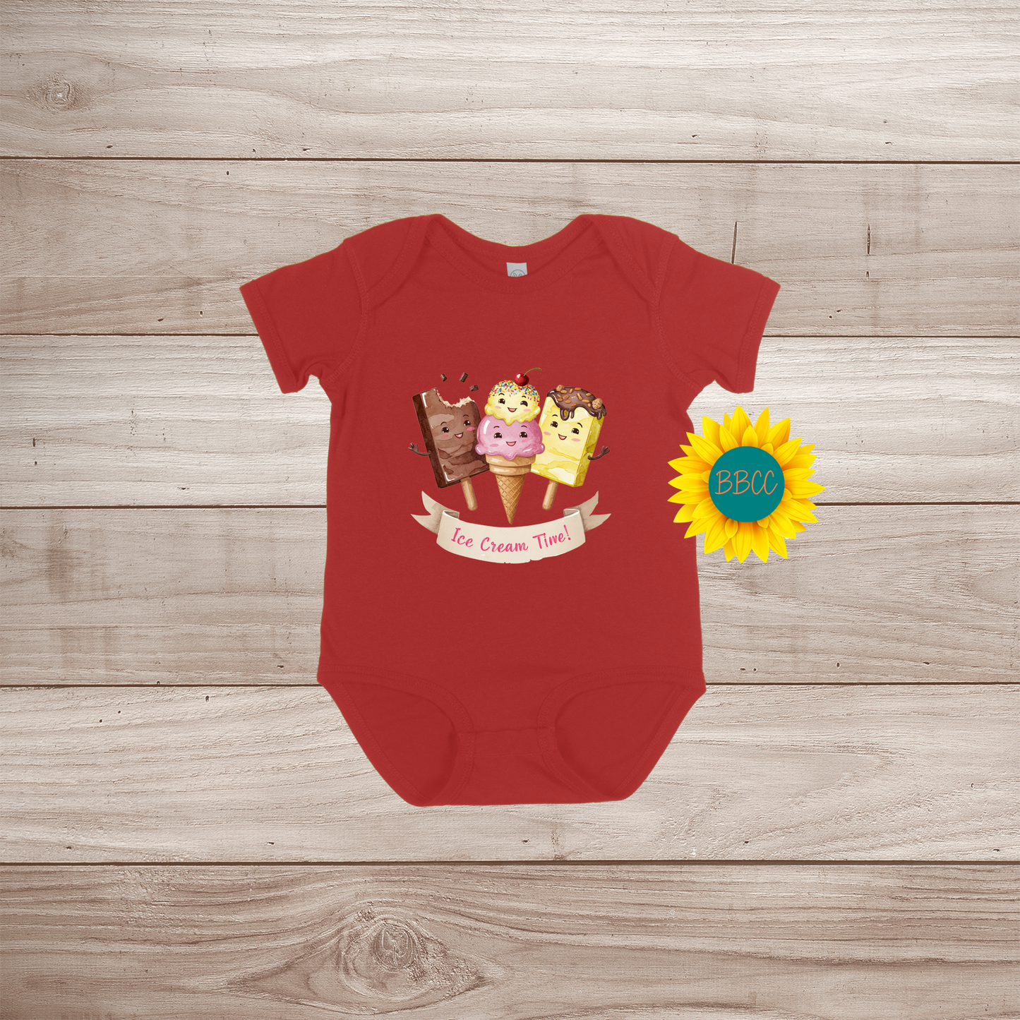 Baby Ice Cream Short Sleeve Romper