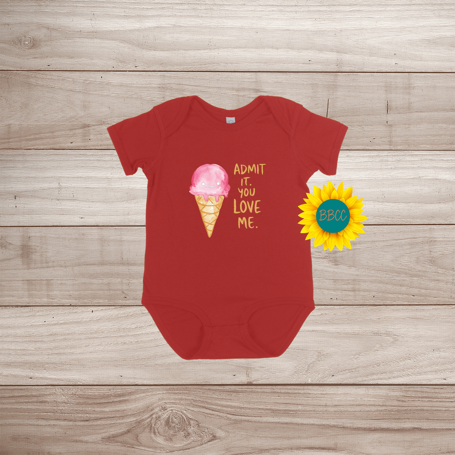 Baby Admit It Ice Cream Short Sleeve Romper