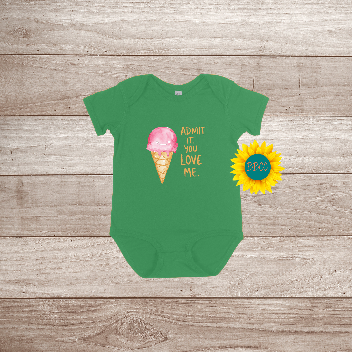 Baby Admit It Ice Cream Short Sleeve Romper