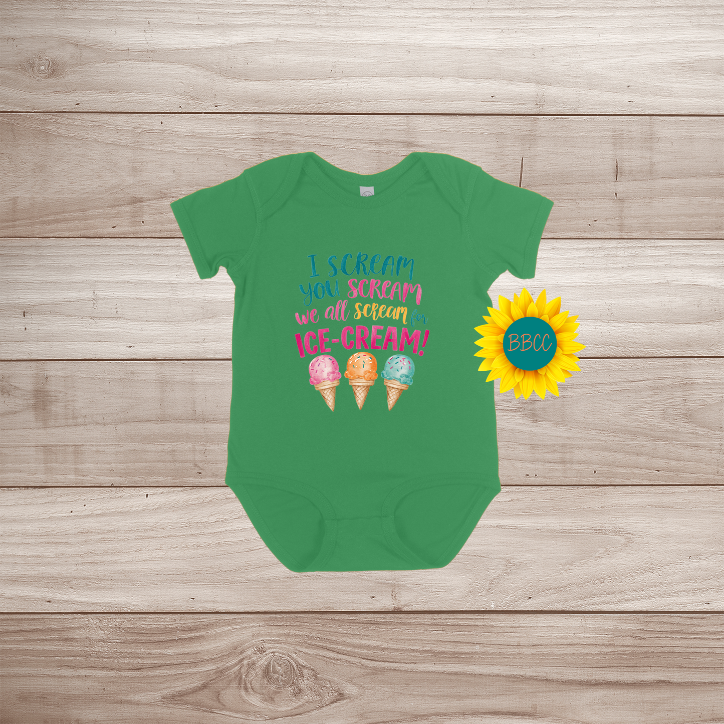 Baby Ice Cream Screams Short Sleeve Romper