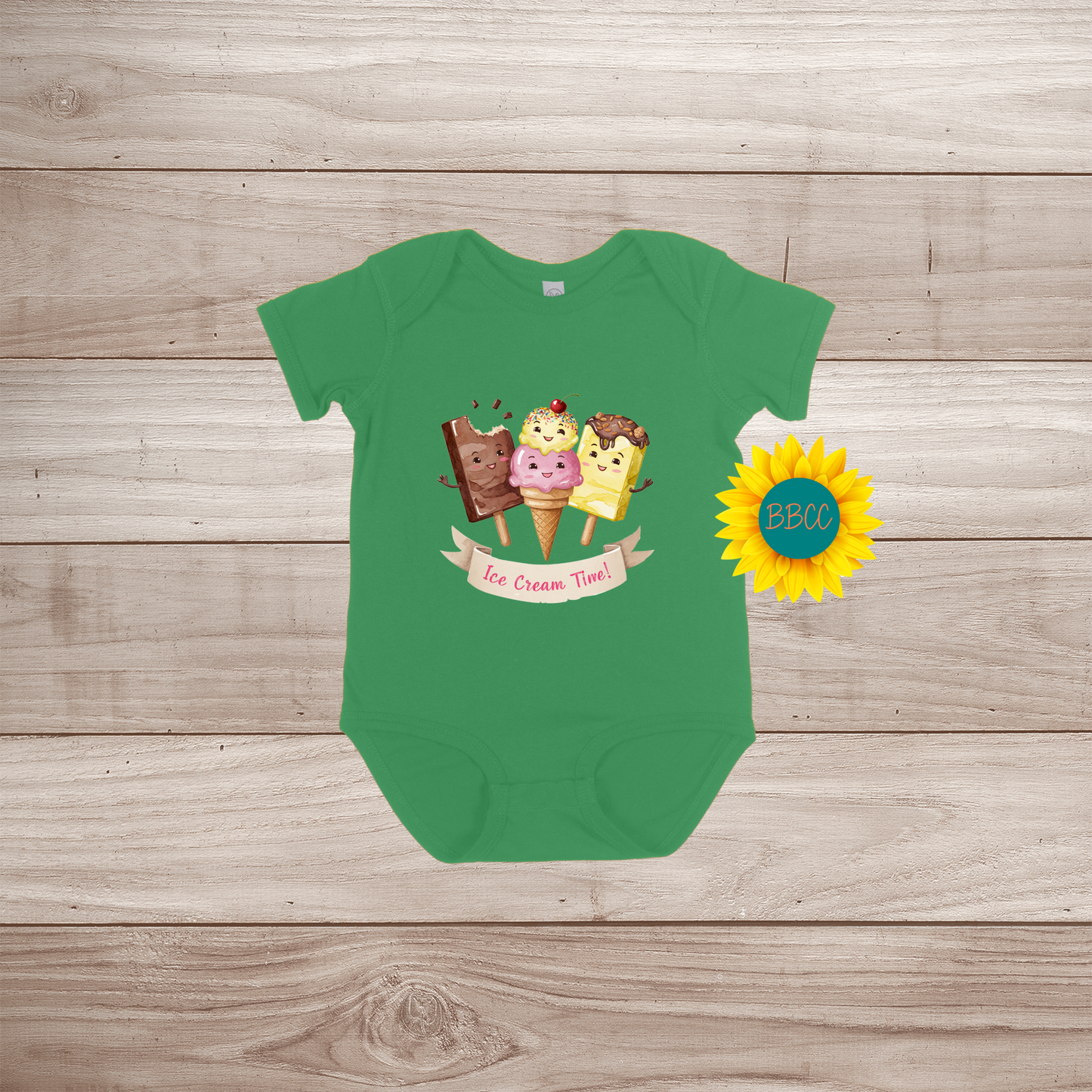 Baby Ice Cream Short Sleeve Romper