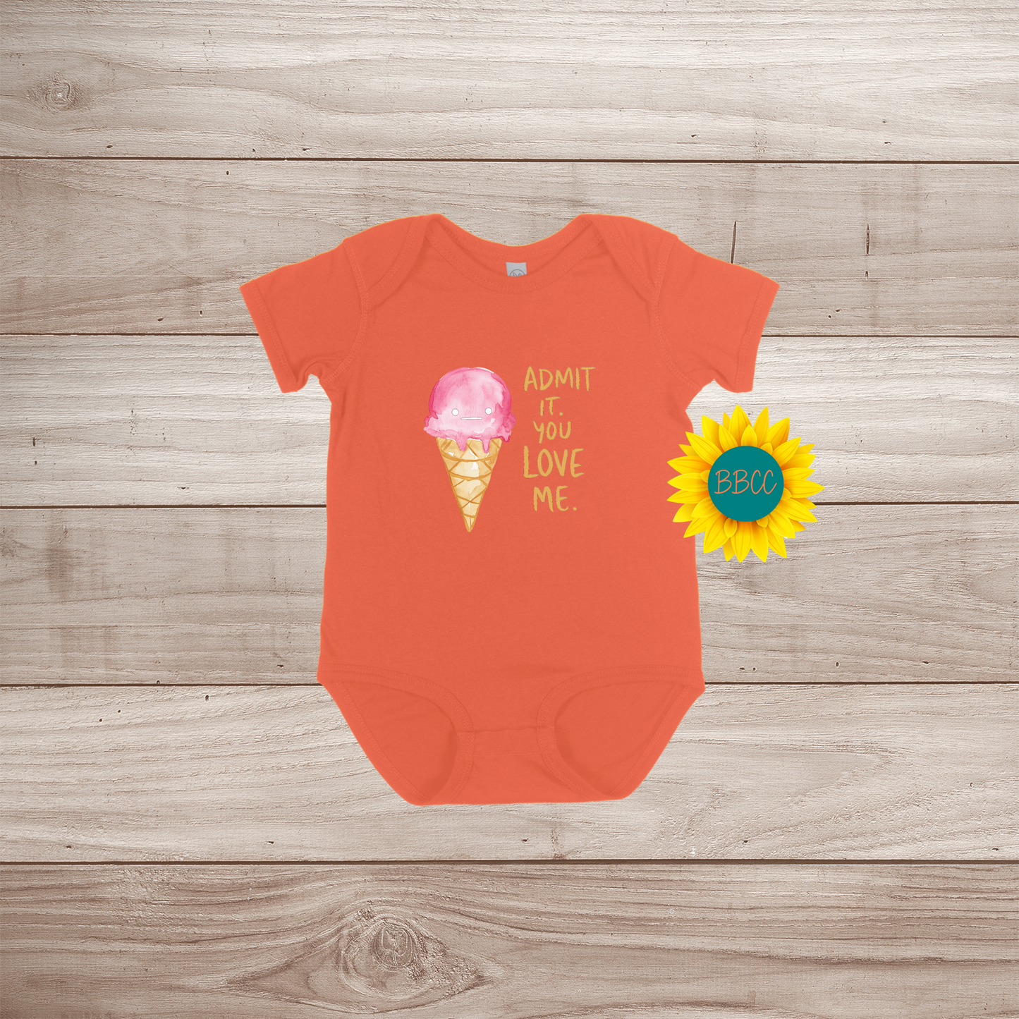 Baby Admit It Ice Cream Short Sleeve Romper