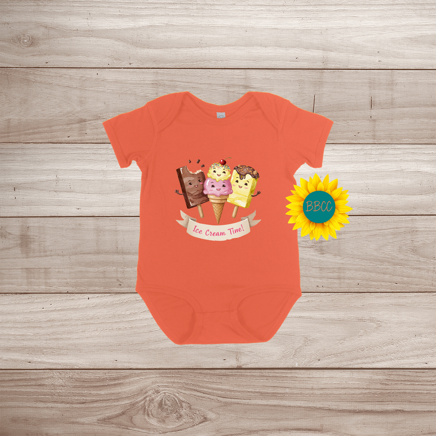 Baby Ice Cream Short Sleeve Romper