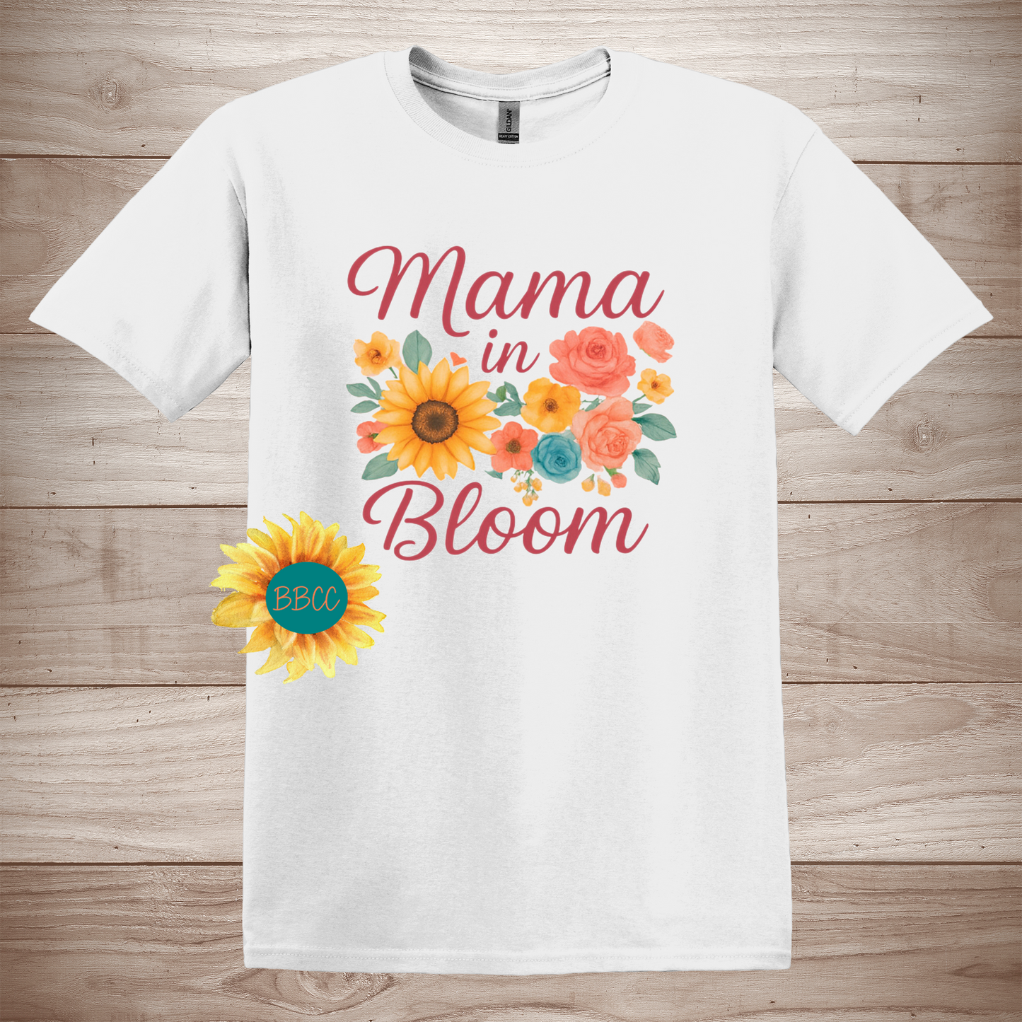 Mama in Bloom - Floral Sunflower T-Shirt
