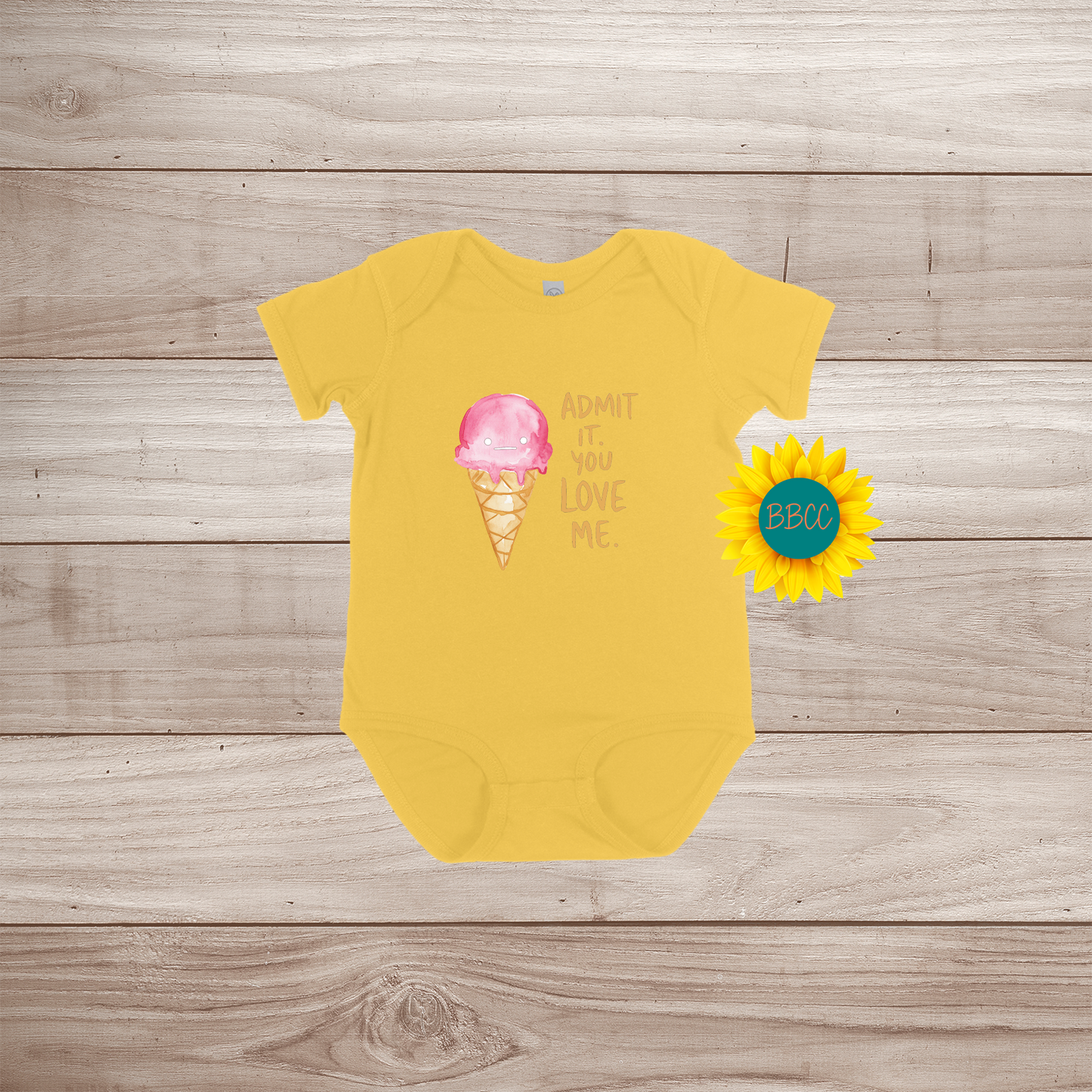 Baby Admit It Ice Cream Short Sleeve Romper