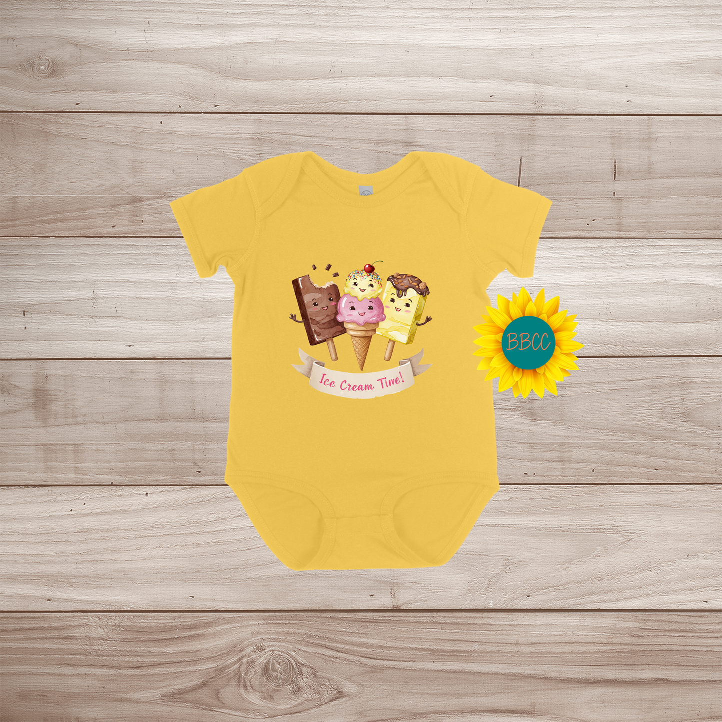 Baby Ice Cream Short Sleeve Romper