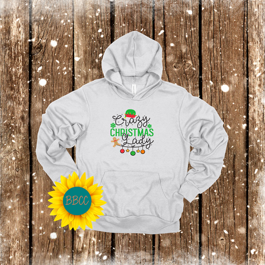 Adult Crazy Christmas Lady Hoodie