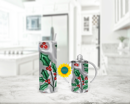 3D Holly Tumbler