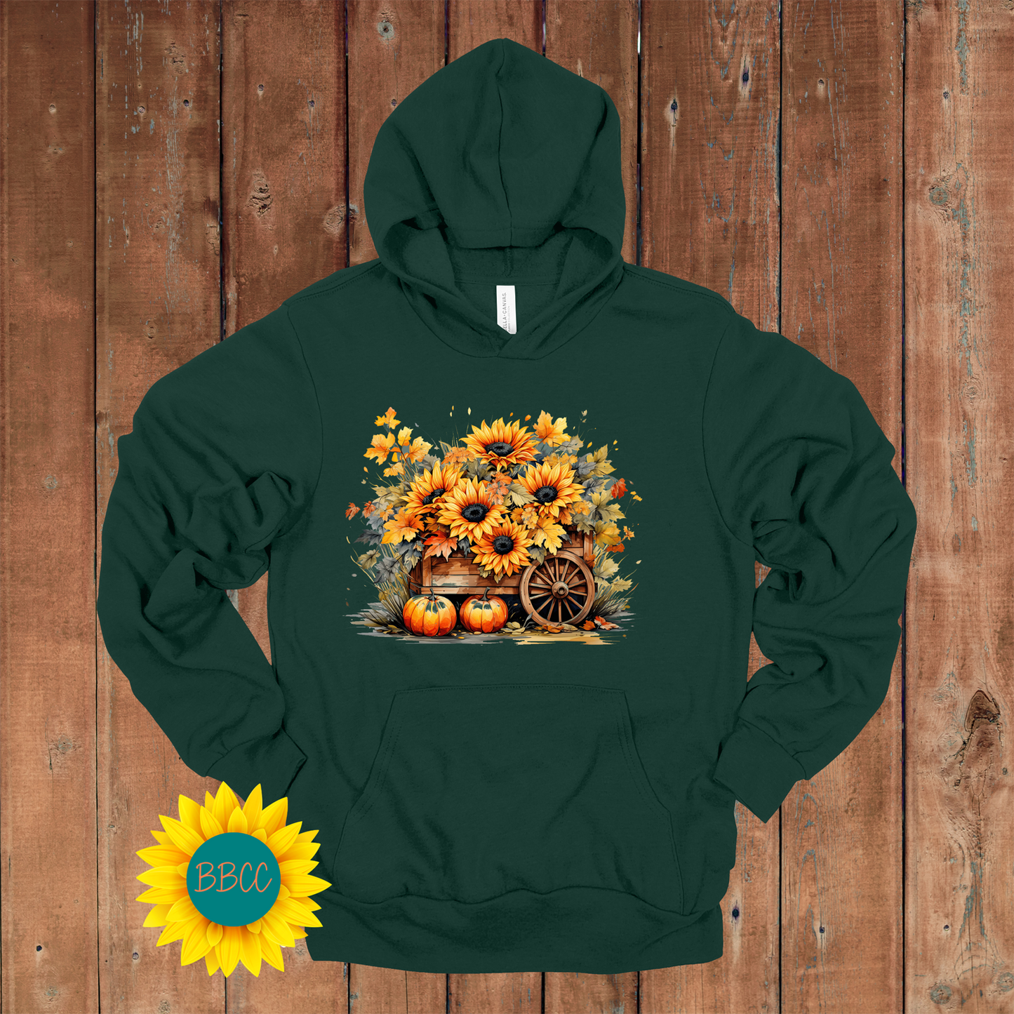 Wheelbarrow Sunflowers Hoodie