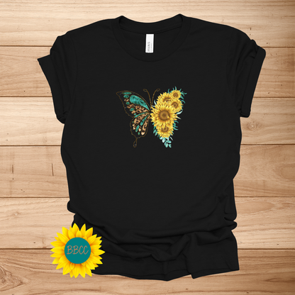Sunflowers Butterfly T-Shirt