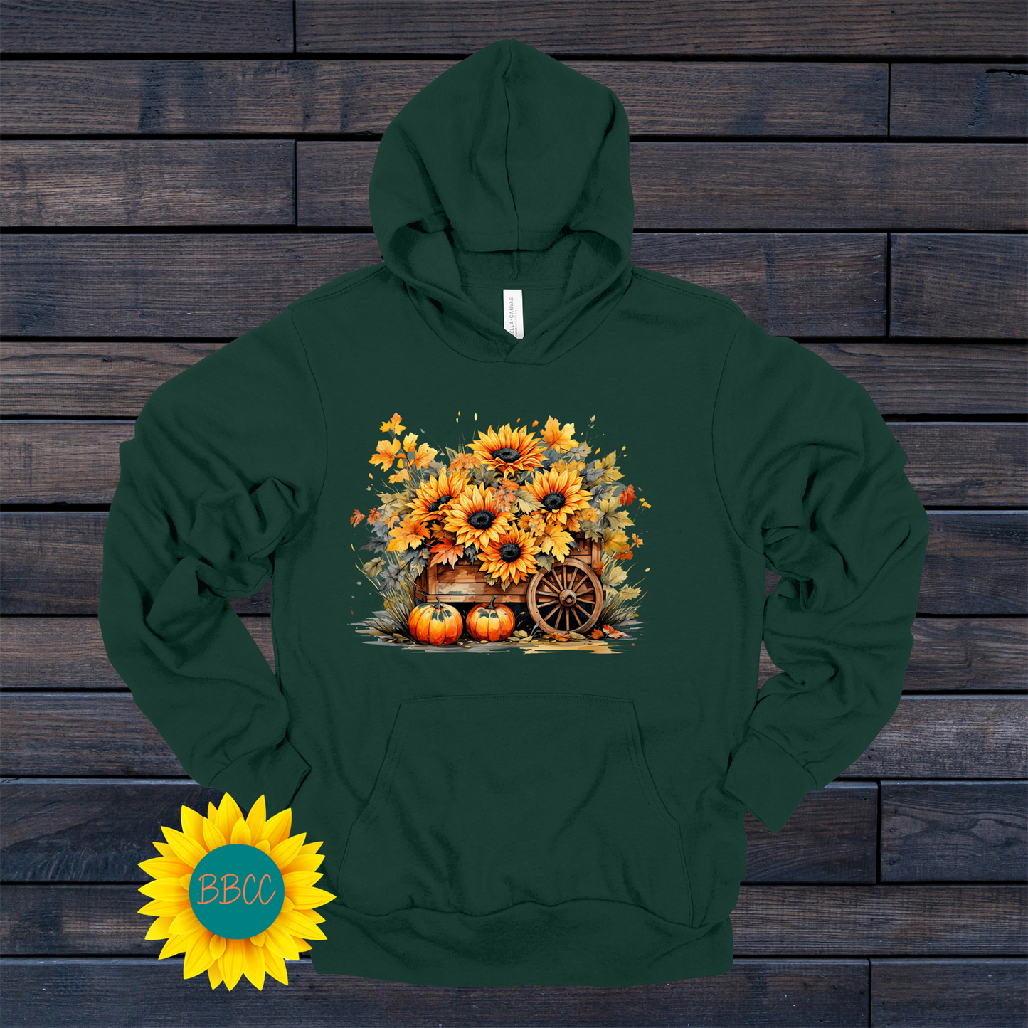 Wheelbarrow Sunflowers Hoodie