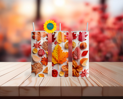 3D Leaves Tumbler