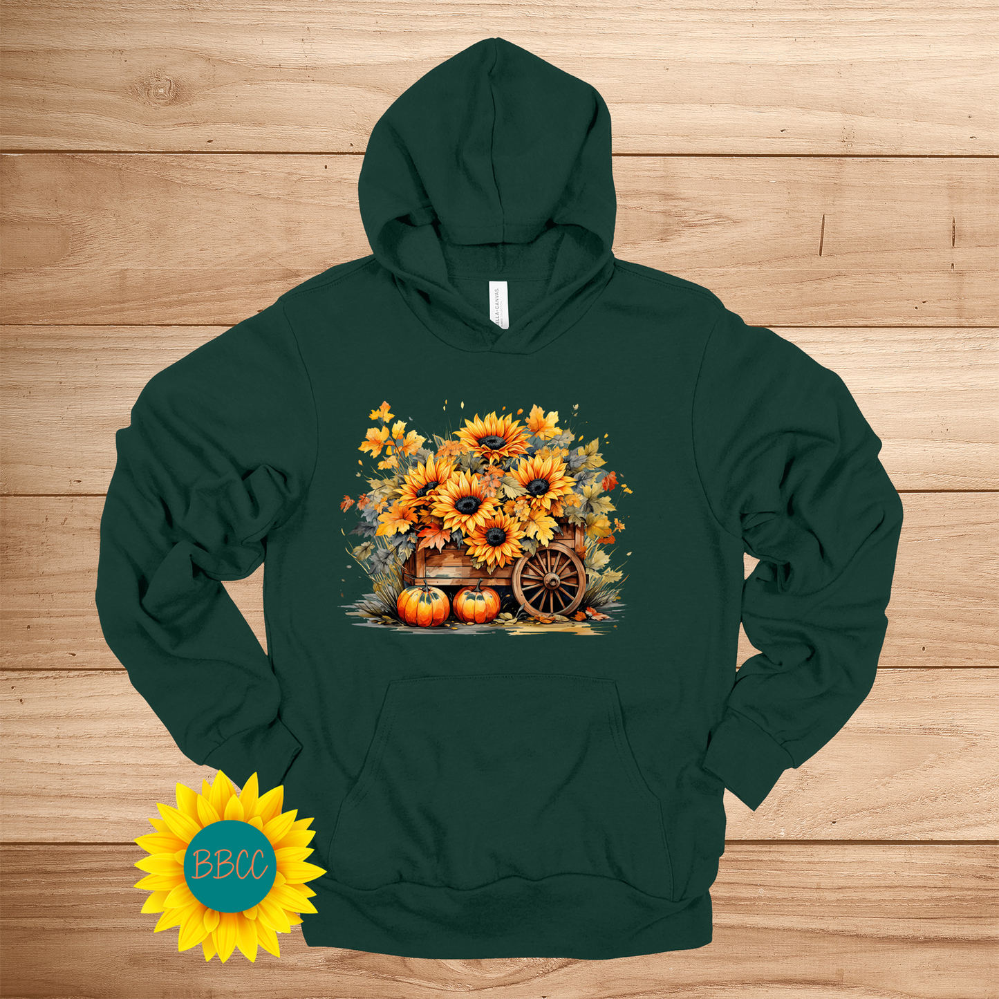Wheelbarrow Sunflowers Hoodie