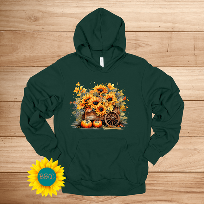 Wheelbarrow Sunflowers Hoodie