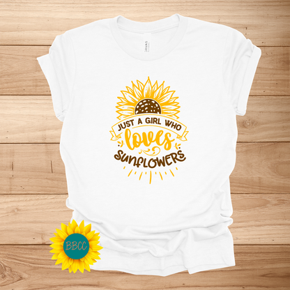 Sunflower Loving Girl T-Shirt